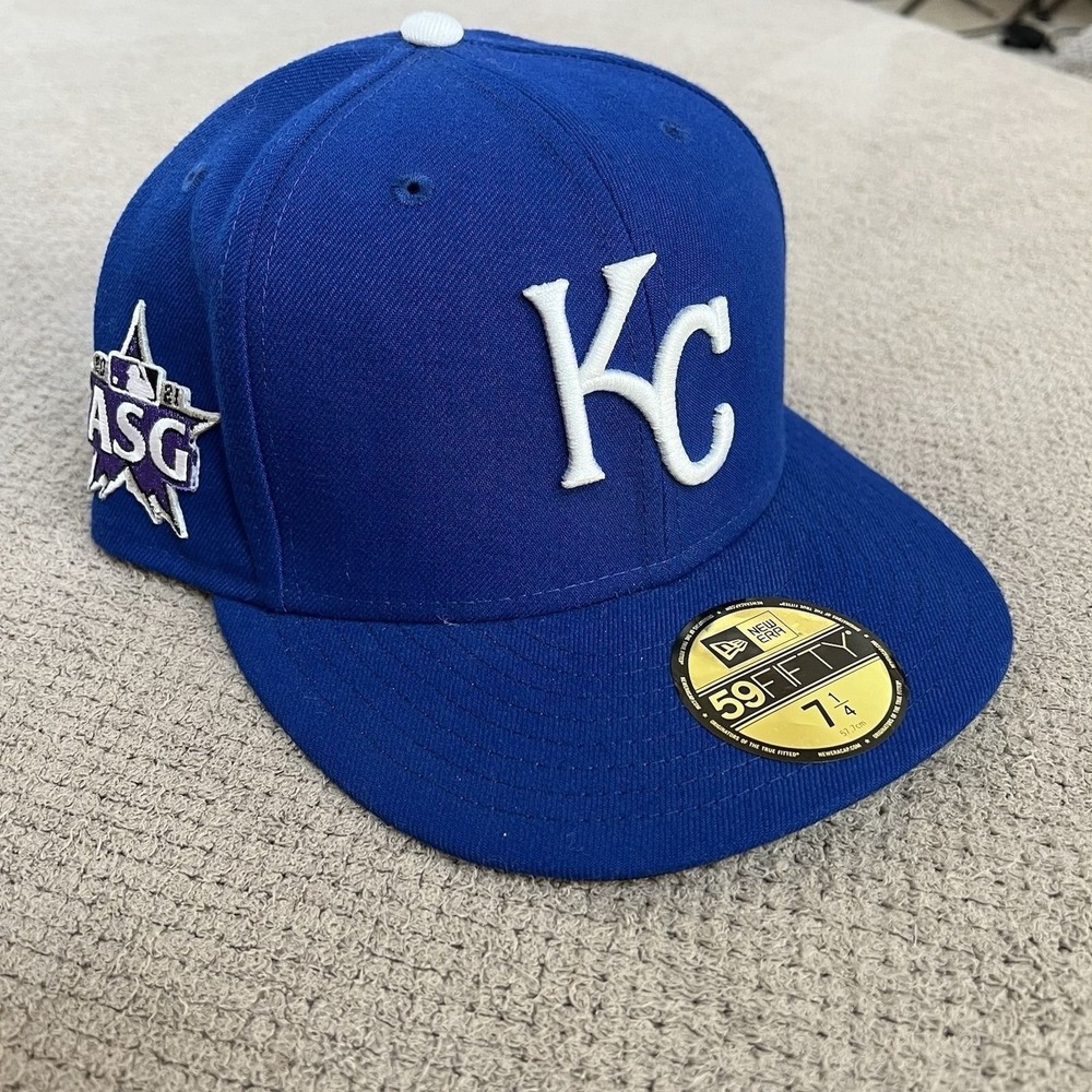 New Era 59FIFTY Kansas City Royals Blue Fitted Hat 2021 All Star Game Patch 7.25